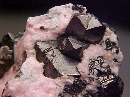 Alabandite with Rhodochrosite - Peru