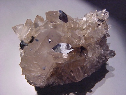 Anatase on Quartz from Tysse Mine, Hardangervidda, Hordaland, Norway