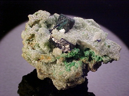 Azurite & Malachite on Cuprian Smithsonite w/ Tsumebite - Tsumeb, Namibia