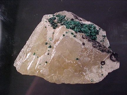 Wulfenite and Malachite from Tsumeb, Namibia