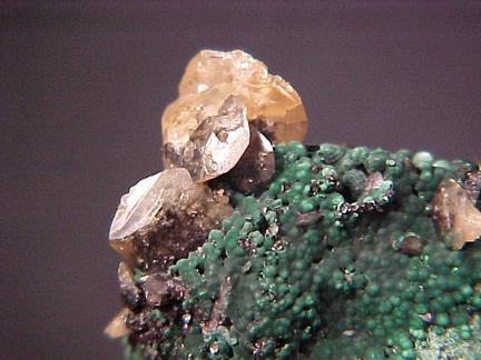 Wulfenite and Malachite from Tsumeb, Namibia